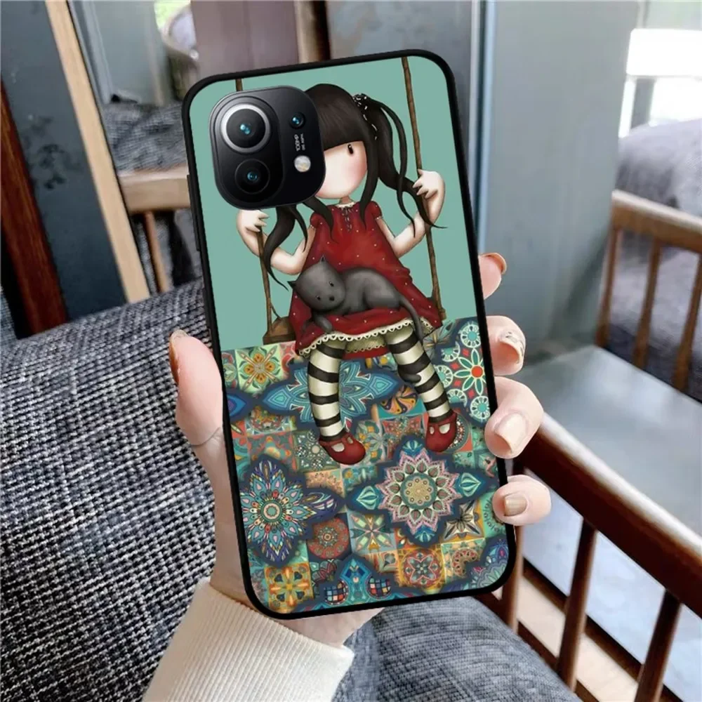 S-Santoro-Gorjuss Cute Cartoon Girl Phone Case For Xiaomi Mi 5X 8 9 10 11 12 lite pro 10T PocoX3pro PocoM3 Note 10 pro lite