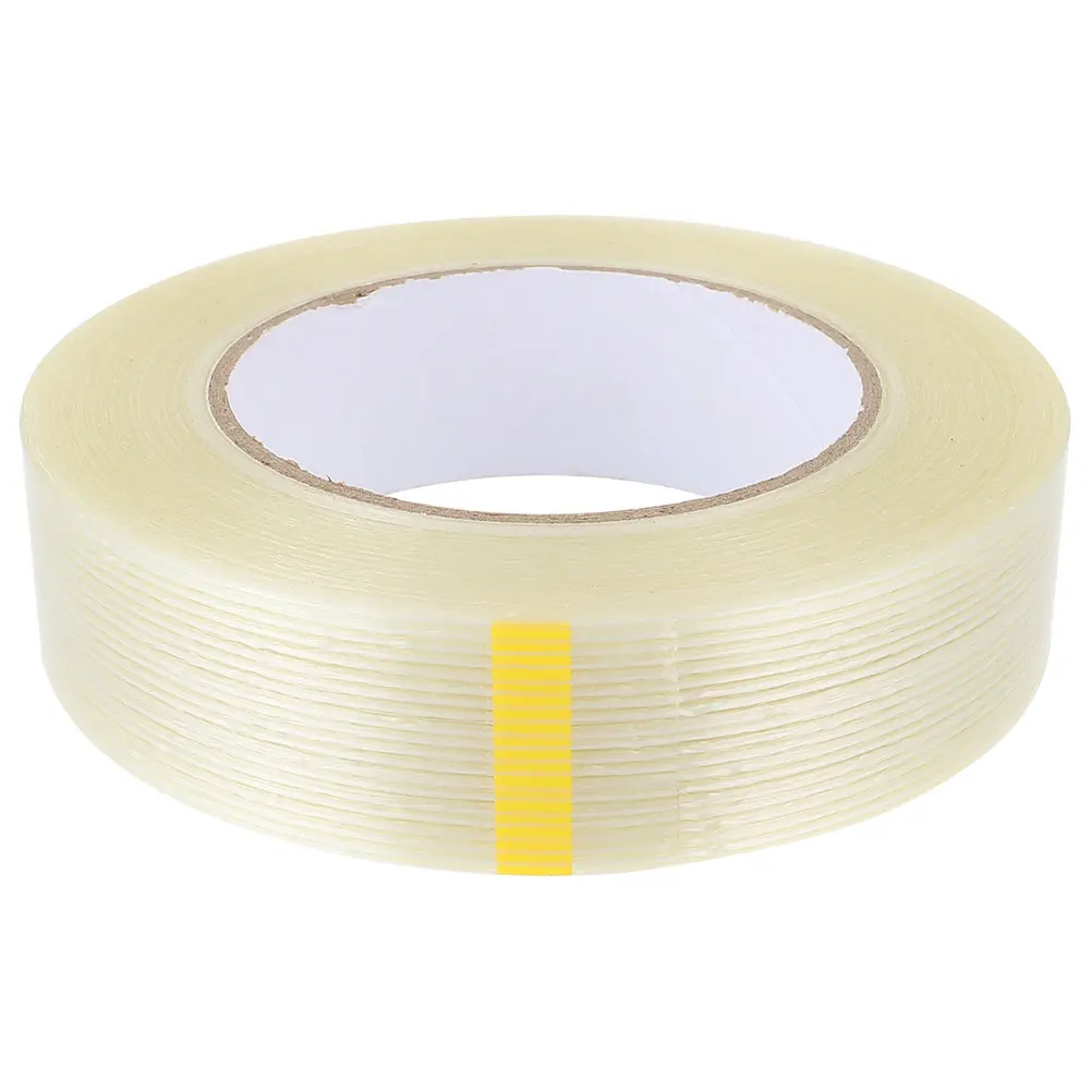 1 Roll Transparent Fiberglass Reinforced Tape Heavy Duty Waterproof Abrasion Resistant For Sealing Packaging Binding Strapping