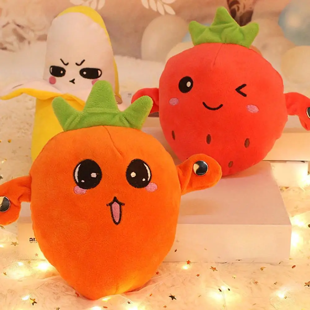 

Induction Beat Plush Toy Banana Strawberry Carrot Battery Version Music Plush Toy Pillow Parent Child Interactive Toys