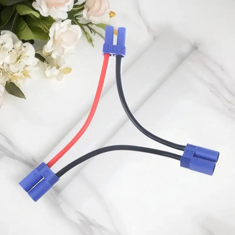 Cabo conector de bateria paralela especializado EC5 - Extensão dupla Y / O de silicone 12AWG para grupos Rc