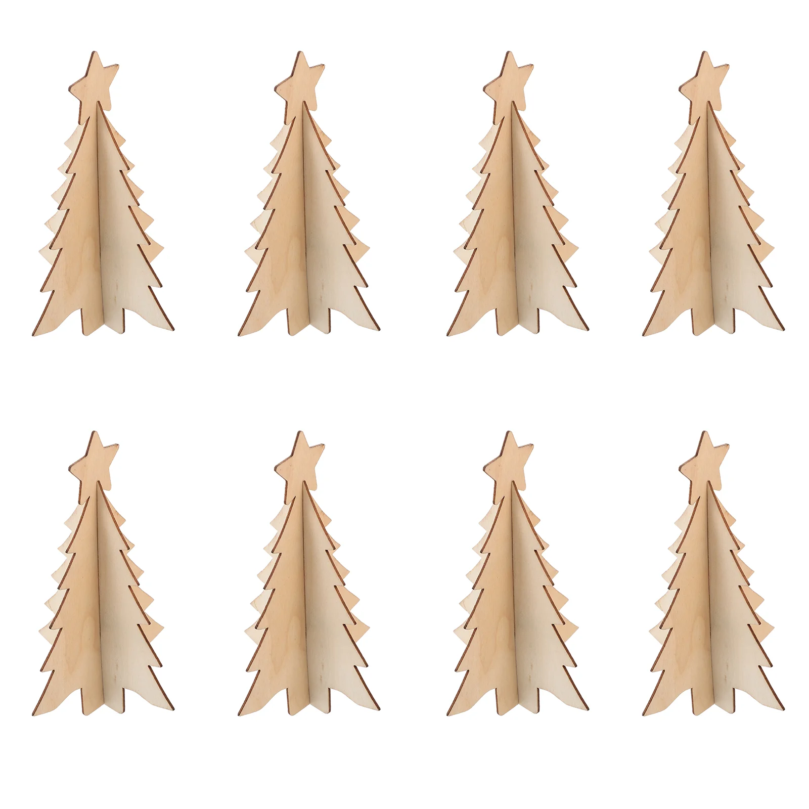 

10 Pcs Wooden Tree Christmas Toy Unfinished Xmas Pendants Desktop Mini Graffiti Chips