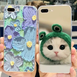 Dla Apple iPhone 7 Plus Case iPhone7 Cute Fashion malowane etui miękkie cienkie etui na telefon iPhone 8 Plus iPhone8 tylna pokrywa zderzaka