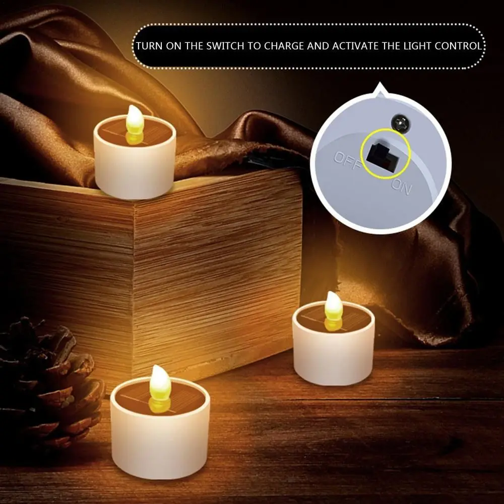 Creative Solar Light Candle Light Candle Shape LED Light Night Light Intelligent Plastics Hanging Light Confession