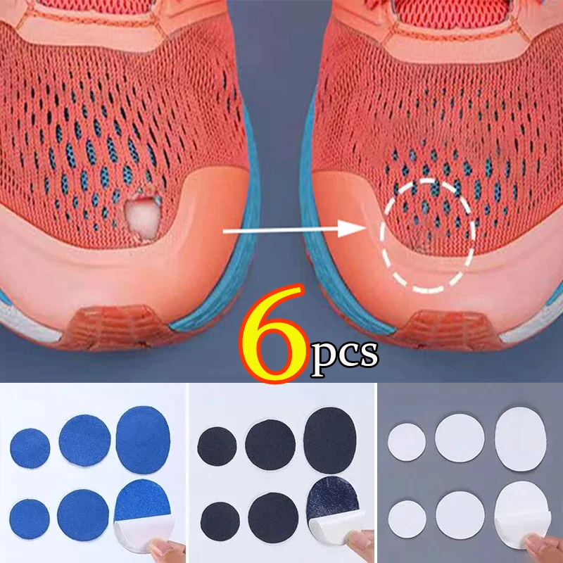 6pcs/set Repair Shoe Patch Stickers Unisex Breathable Sports Shoes Lined Insoles Protectors Hole Anti-Wear Heel Foot Care Tools