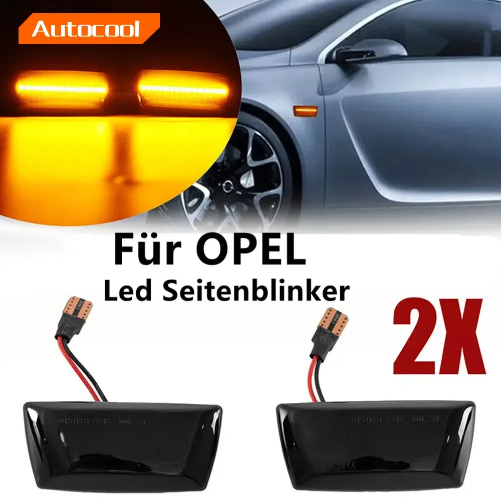 2pcs Dynamic Side Indicator LED Repeater Turn Signal Marker Light Lamp For Opel Adam Astra H GTC VXR Corsa D For Holden Barina