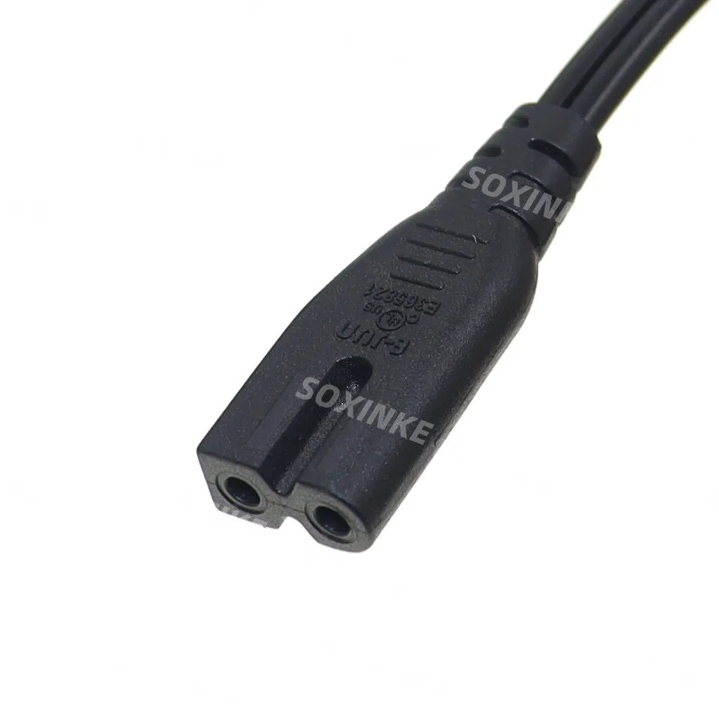 18AWG NEMA 1-15P ถึง IEC320 C7สายไฟ1.8M Universal 2ช่องเสียบ Polarized Figure 8 AC อะแดปเตอร์สายไฟ