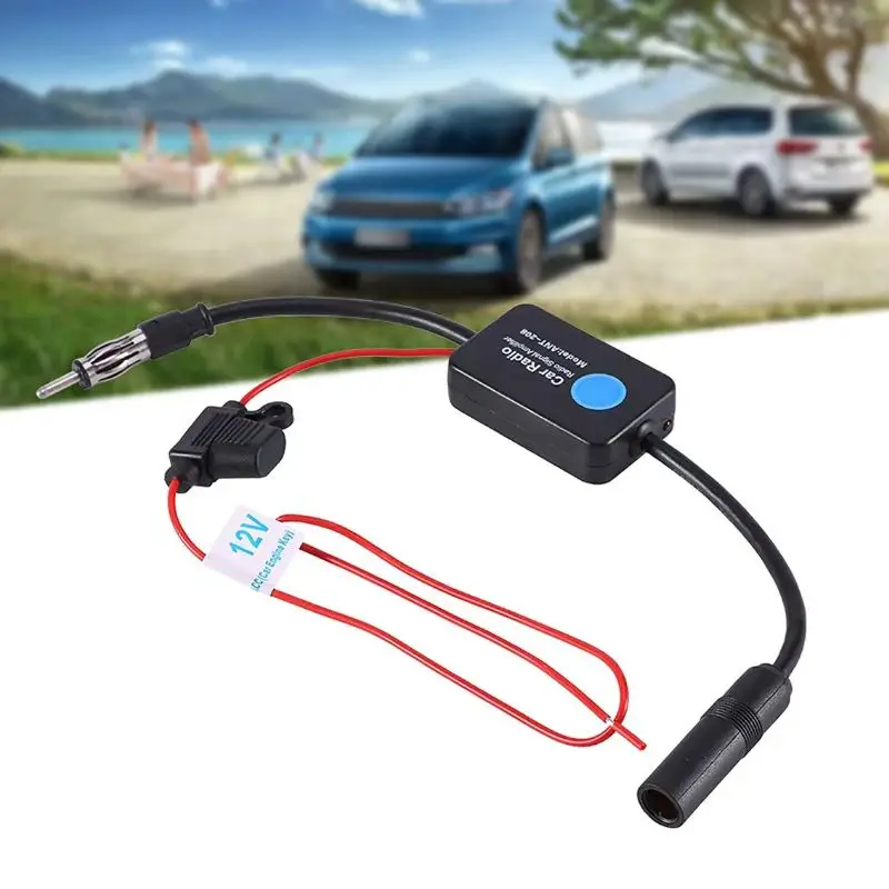 Amplificador de Señal de Antena de Radio FM para Automóvil, Dispositivo Potenciador ANT-208, Reproductor Android, Amplificador de Señal de Antena de 12V FM/AM para Automóvil