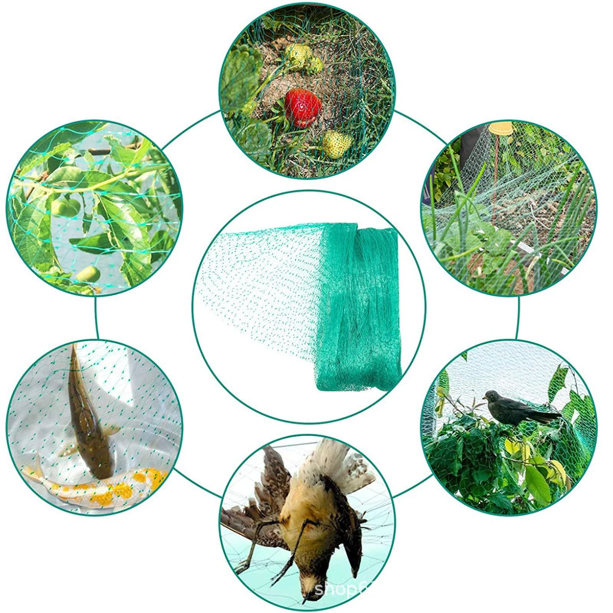 Green Bird Proof Net Garden Netting Orchard Fruit Tree Protection Mesh Anti-bird Fence Reusable Pond Leaf Protection Multi Size