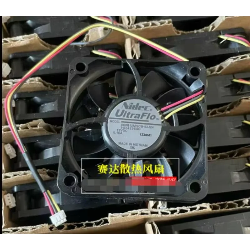 Nidec U60R12MGCB-52J24 DC 12 В 0,16 А 60x60x15 мм 3-проводной охлаждающий вентилятор для сервера