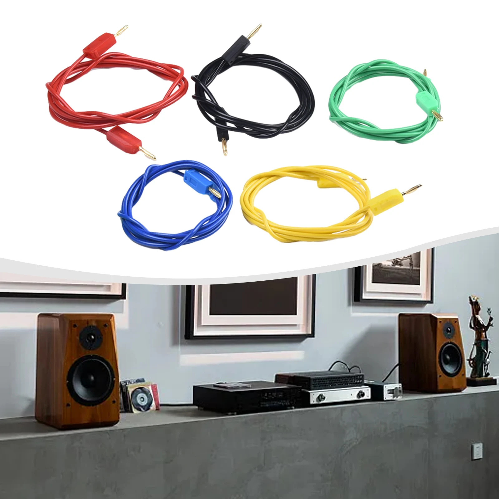 Reliable 5PCS Banana Test for jumper Wire Cable Powerful Insertion and Removal Gold Plated for Oxidation Reliable