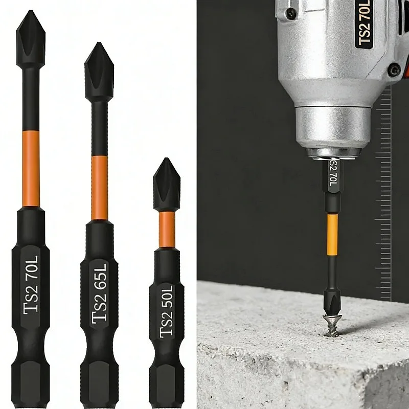 

3PCS S2 Impact Magnetic Anti Slip 50-70mm Screwdriver Bit Set for Electric Hand Drill Tool