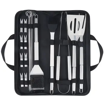 20 szt. akcesoriów do grilla, narzędzi do grilla, wytrzymałych akcesoriów ze stali nierdzewnej do grilla na zewnątrz, prezentów dla taty 8 best sales narzędzia do grilla - №3
