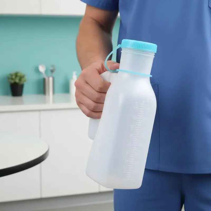 

Portable Thicken Mens Urinal Bottle 1000ML Large Capacity Pee Container for Car Road Trip Emergency Nursing Bed