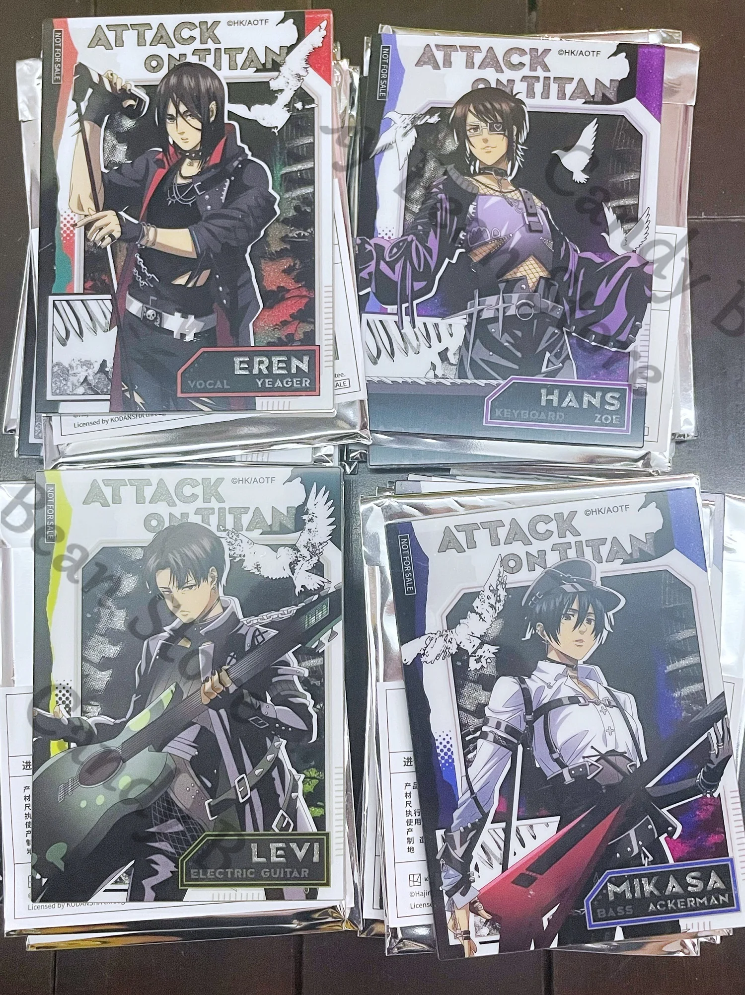 

Official Anime Attack on Titan Hange Zoe Levi Ackerman Eren Jaeger Cosplay Acrylic Flash Card Cartoon Cards Collection Gift