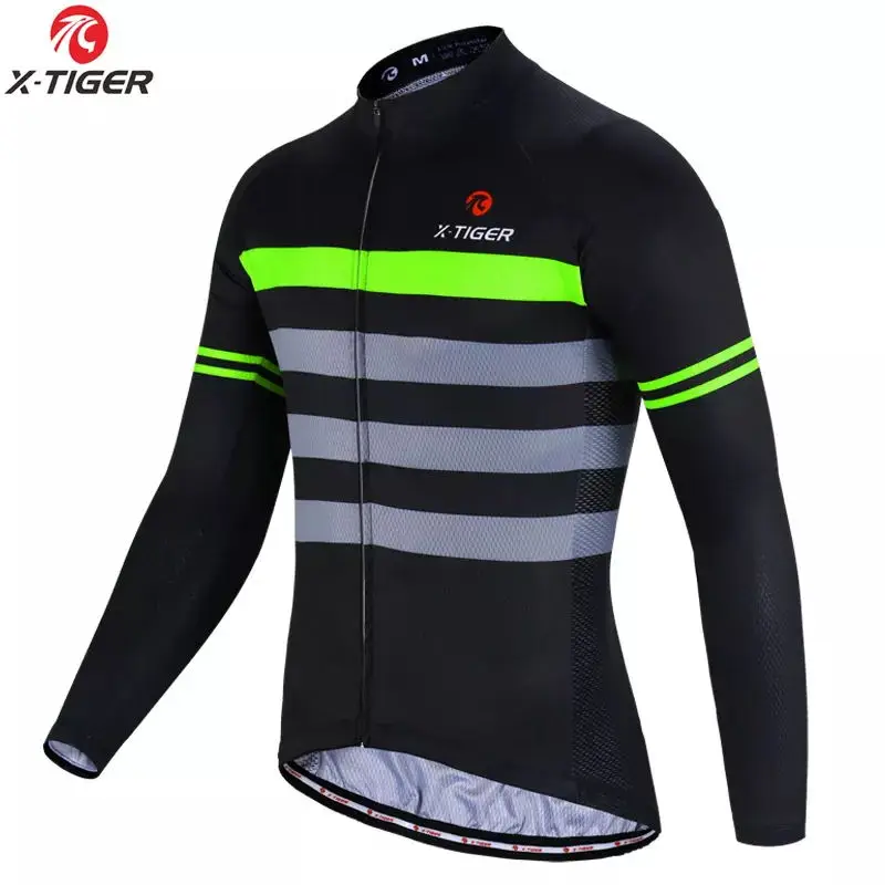 X-tigre-manga longa camisas de ciclismo para homens, roupas de secagem rápida para mtb, primavera e outono, downhill