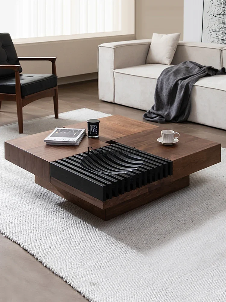 

Wabi sandy wind walnut coffee table medieval light luxury high-end modern simple coffee table