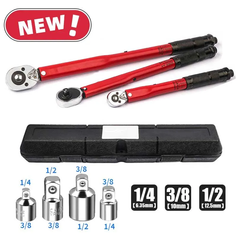 

2-210N.m Torque Wrench 1/2 3/8 1/4 Precise Reversible Ratchet Torques Key Professional Bicycle Motorcycle Car Automotive Tool