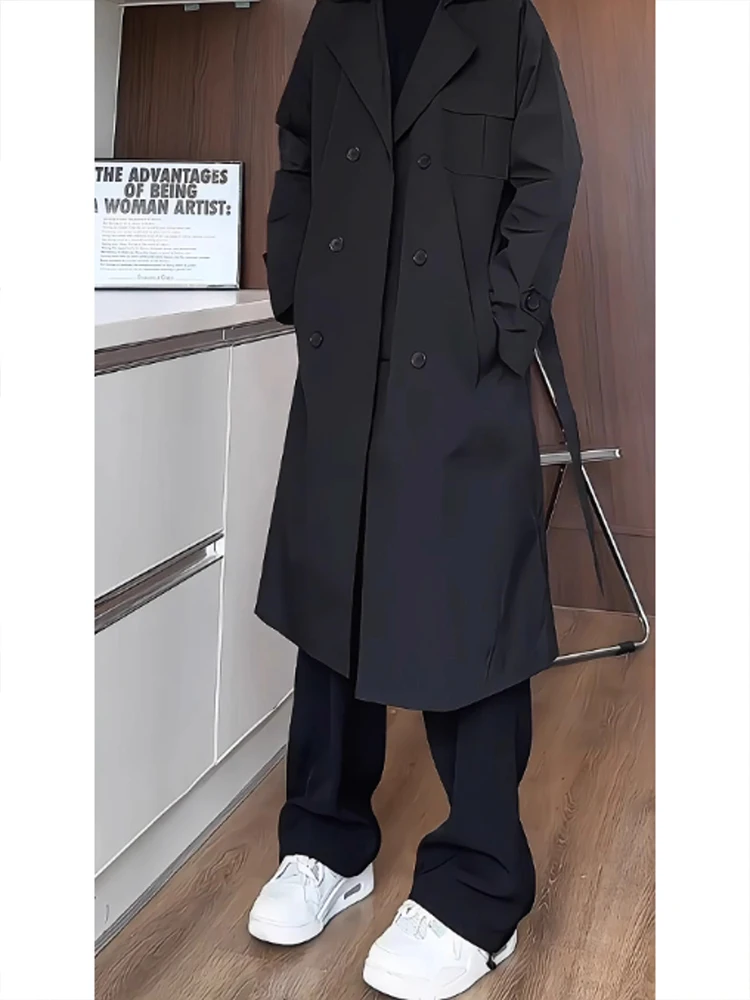 Korean Style Autumn Winter Atmosphere Medium Length Coat British Style High End Men's Clothing Krusov Civilian Coat Jacket