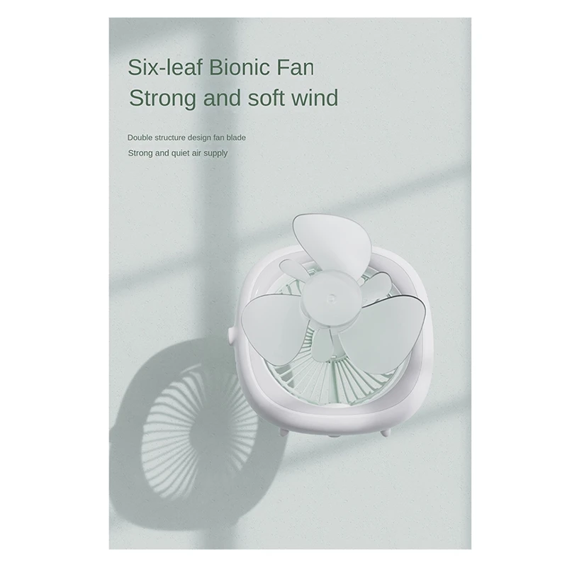 Потолочный вентилятор с дистанционным управлением Осциллирующий вентилятор 7 дюймов 4000 мАч 4 передачи и теплый свет Светодиодная лампа USB Настольный потолочный вентилятор Простой в использовании A