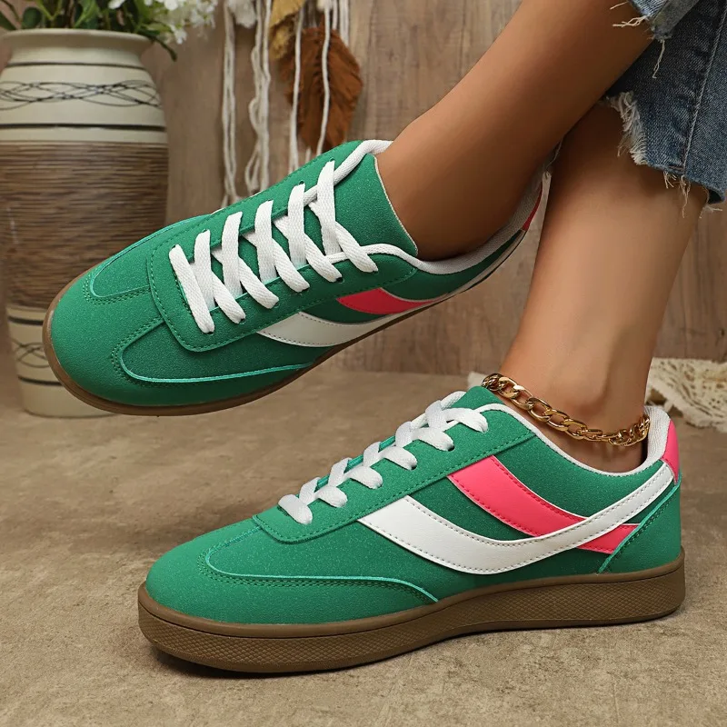 

2025 женские кроссовки на плоской подошве, простой дизайн, повседневная уличная обувь, удобные легкие кроссовки на шнуровке, спортивная обувь для бега