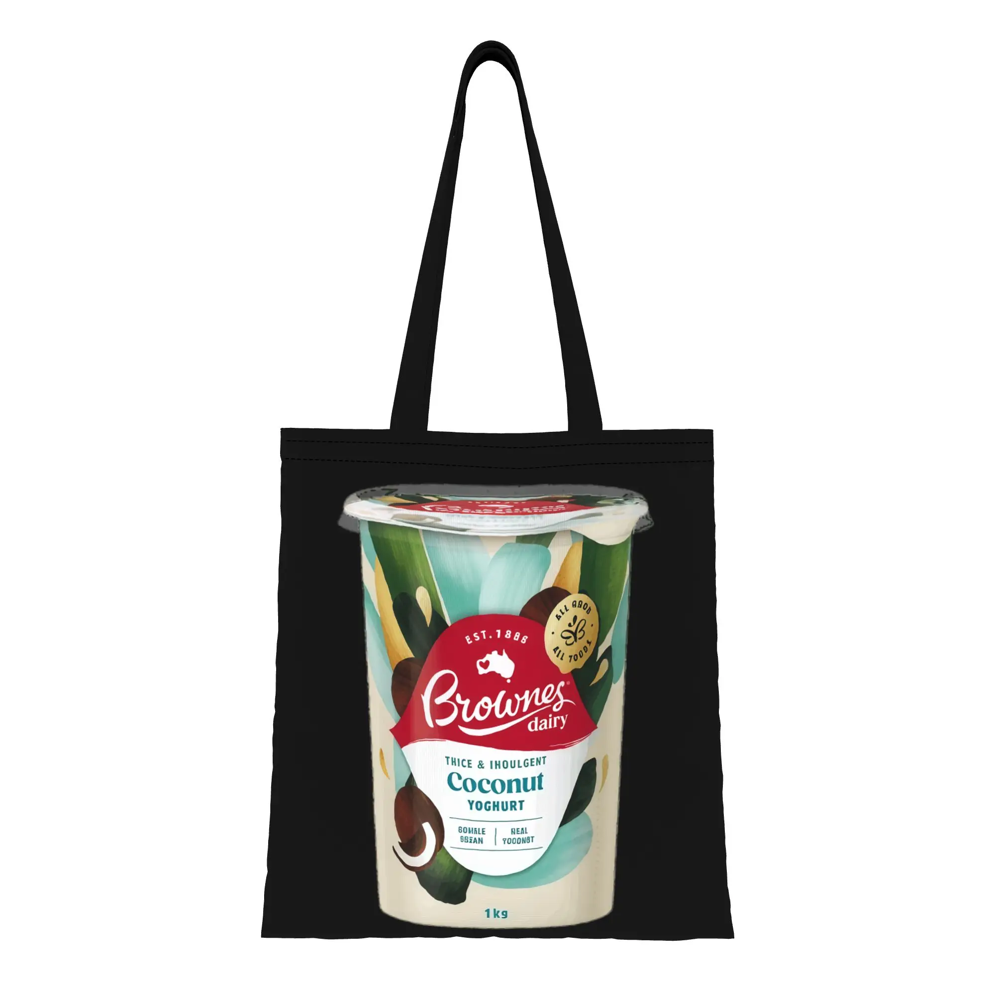 

Сумка-шоппер BBrownes Visual Canvas с принтом «Кокосовый йогурт» – идеальна для покупок, путешествий, активного отдыха, прочная наплечная сумка