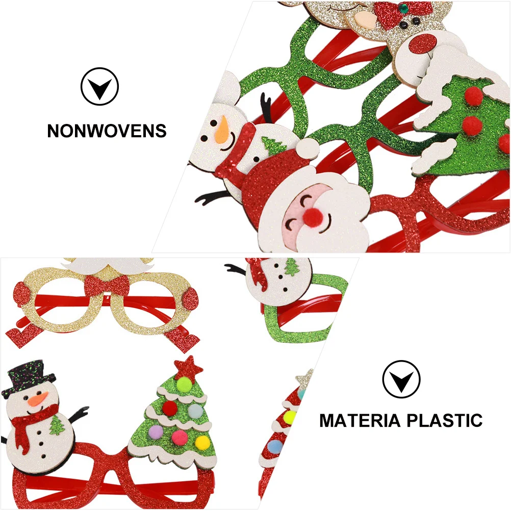 

6pcs Christmas Glasses Xmas Party Favors Kids Birthday Novelty Eyewear Decor Plastic Tree Wreath