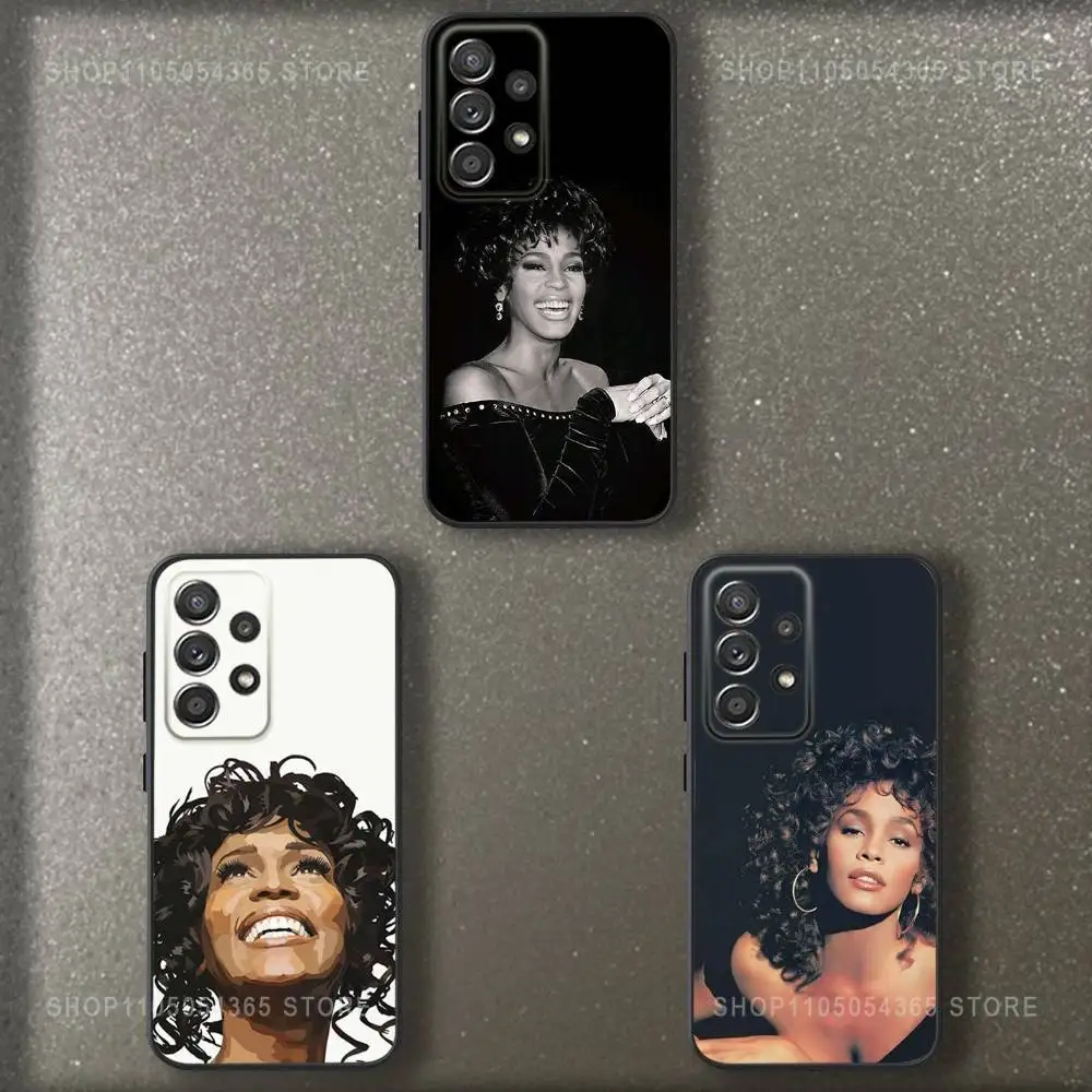

Singer W-Whitney-ys H-Houstons Phone Case For Samsung S 25,24,23,22,30,21,10,9,Ultra,Plus,Lite,FE,4,5 G Soft Black Case