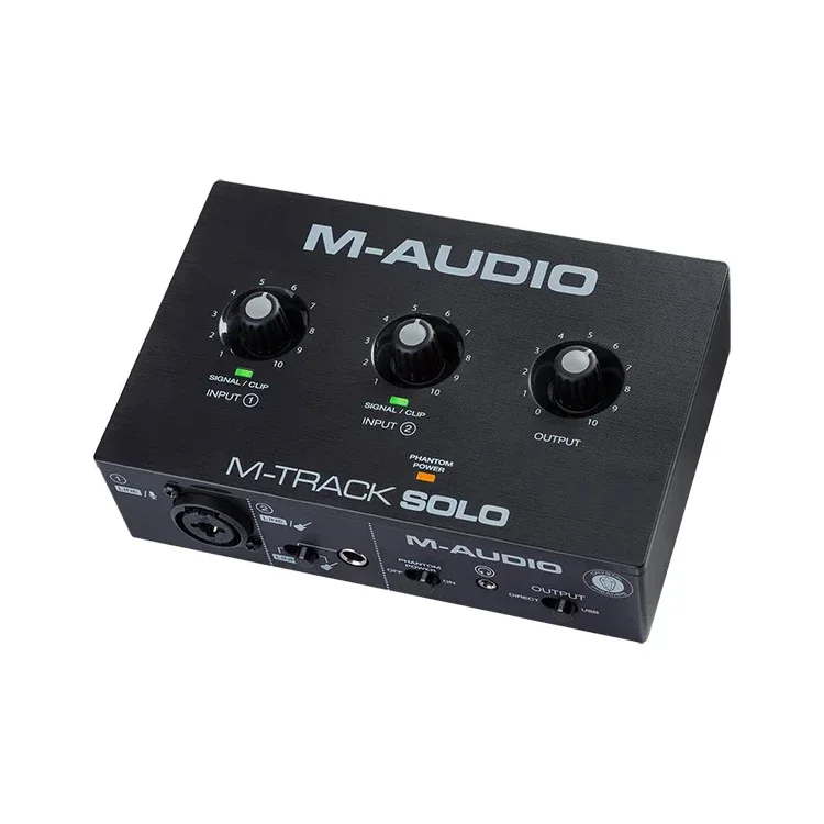 M-AUDIO M-Track Solo บันทึกเสียงอินเทอร์เฟซ2 IN 2 OUT การจัดเรียงแบบมืออาชีพการ์ดเสียง