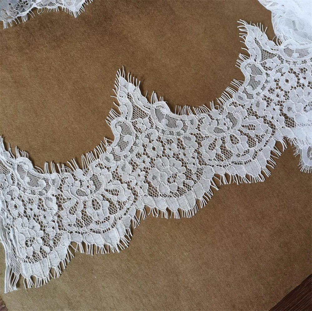 Ribete de encaje francés para vestido de novia, accesorio de costura, 2 piezas, 6 metros