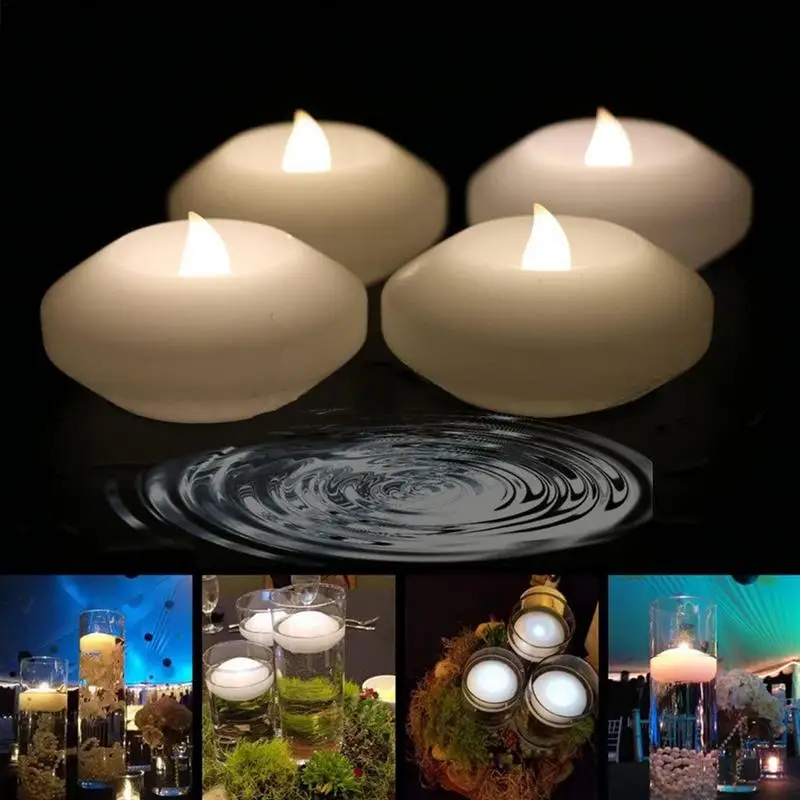 Waterproof Flameless Tea Light Candle Tealight Float Electric Candle Wedding Valentine Decoration Smokeless Candles Light