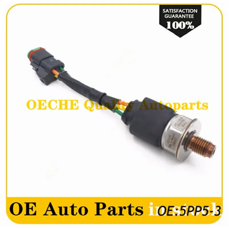 5PP5-2 4025130 Fuel Rail Pressure Sensor Kit With Connector Plug  5PP5-3 1760323 4954245 For Cummins QSC 8.3 Engine