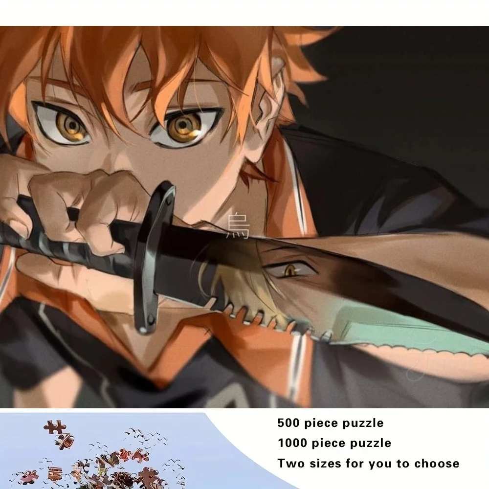 

500/1000pcs Adult Jigsaw Puzzles Popular Anime Haikyu!! Suitable for Adults & Families - Challenging Large Pieces, Portable