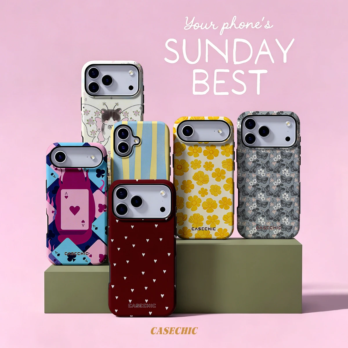 Burgundy White Heart For Samsung Galaxy S26 S25 S24 A56 A36 Dual Layer Luxury Fashion Full Lens Protective phone Cover CaseChic