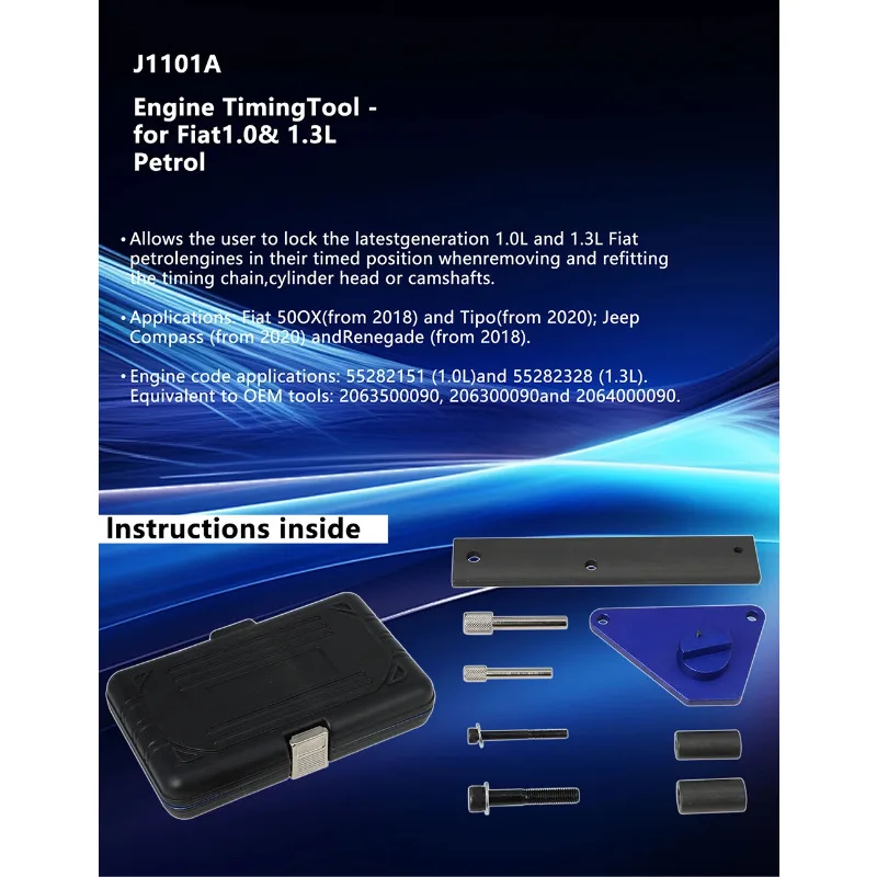 Kurbelwelle Pulley Montage Tool Kit Für Fiat 500X Jeep Rengade 1,0/1,3 T-GDI 2018-2022 Motor Steuerkette Reparatur Werkzeug