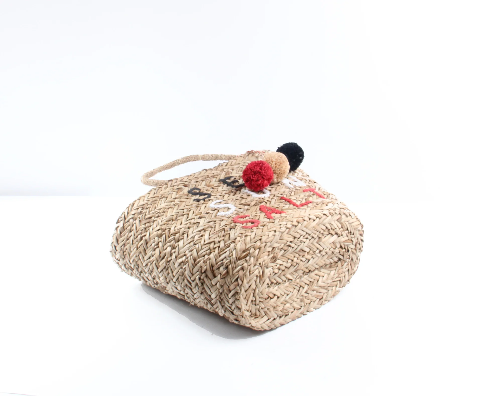 Wicker Woven Big Women Handbags Casual Letters Tassel Rattan Basket Bag Summer Beach Straw Bucket Bag Big Tote Bali Purses