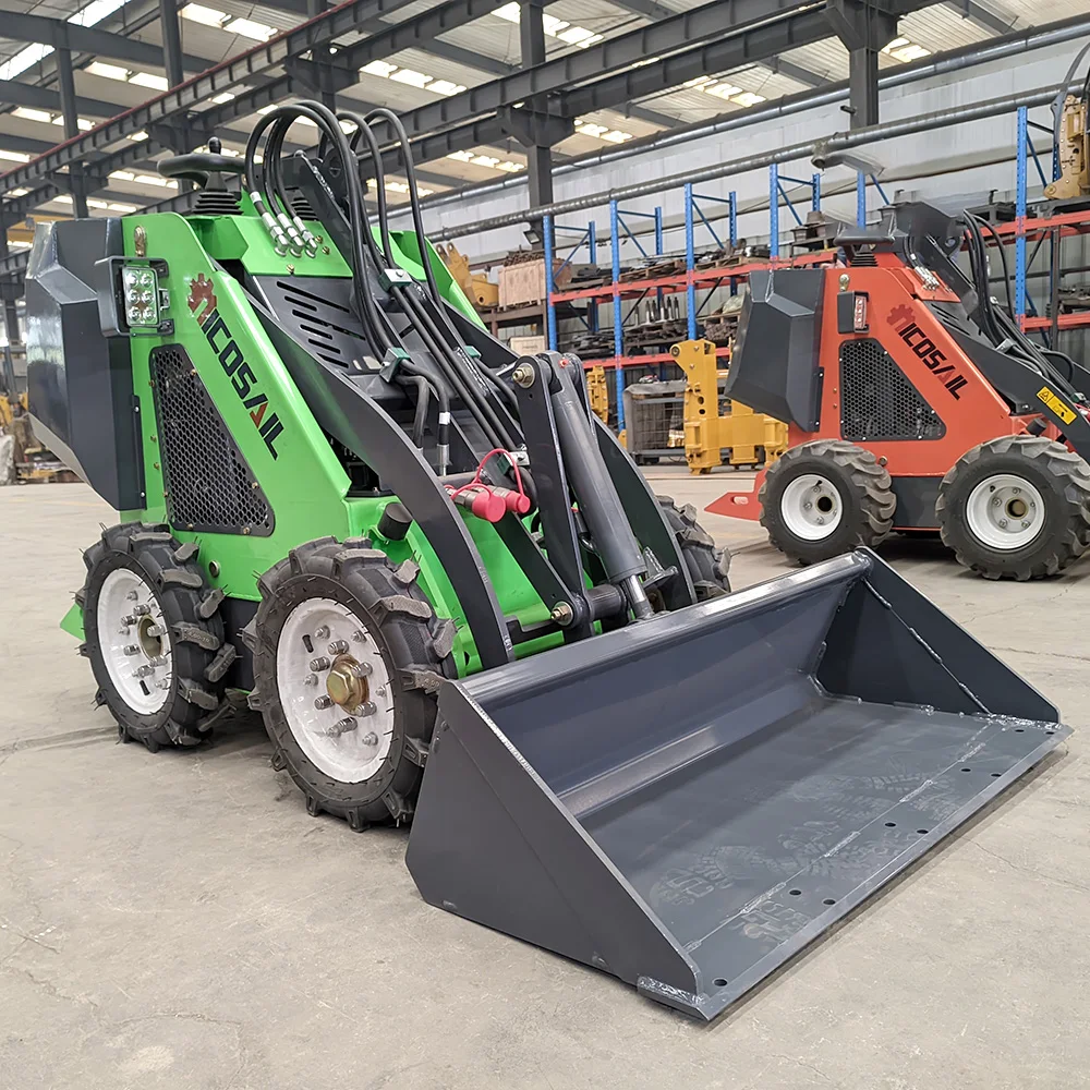 Customized small skid steer loader mechanical loading wheel micro skid steer loader for low price sale