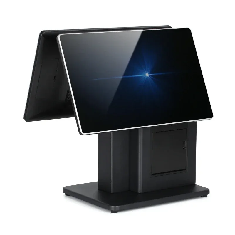 In stock Double Screen 15.6inch Windows POS Terminal Touchscreen Retail Business Cash Register All-in-One