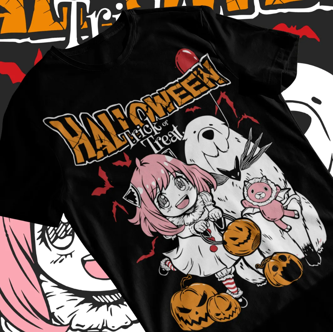 

Anya Forger Halloween Yor Loid Bon x FAMILY Unisex T-Shirt Anime Soft Tee