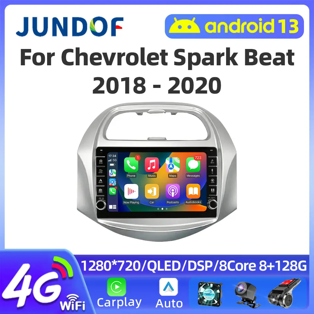 

2din Android 13 For Chevrolet Spark Beat 2018 -2020 Car Radio Multimedia Video Player Navigation Auto Carplay Stereo Wifi 4G GPS