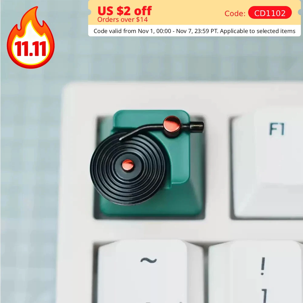 

ESC Keycaps for Mechanical Keyboard Resin Keycap Backlit Gaming Keyboards Key Caps Custom Vinyl Records CD Rotate Gifts