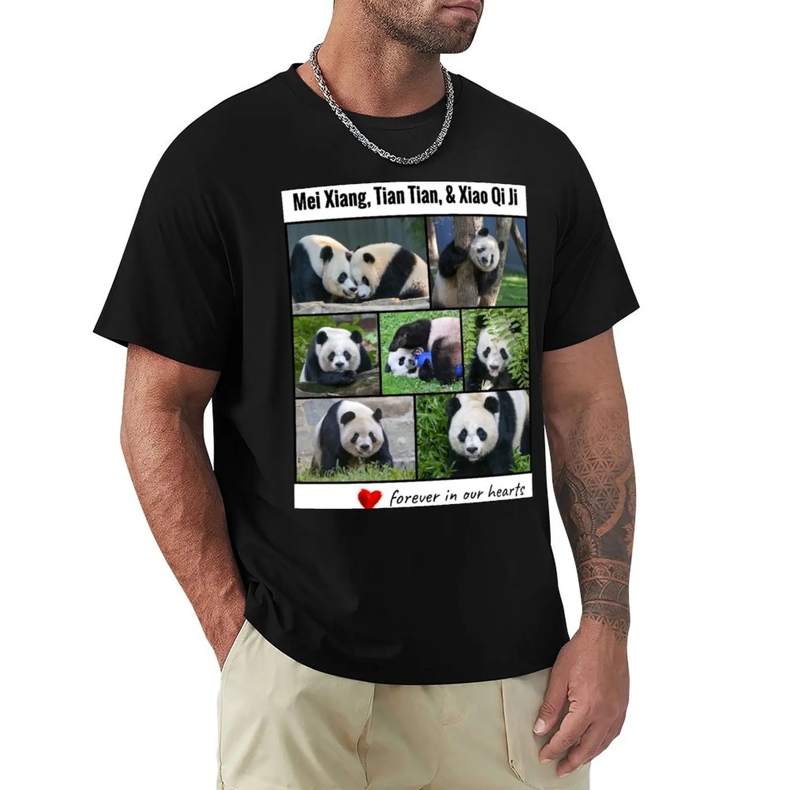 National Zoo Panda Forever in Our Hearts T-Shirt Odor Resistant Short Sleeve Top