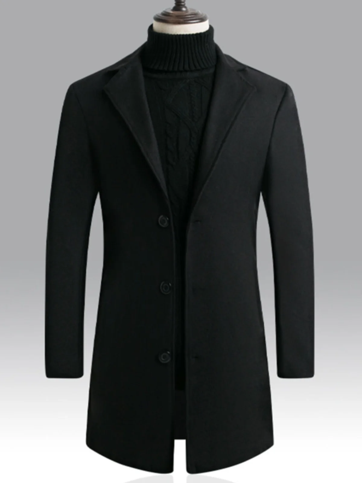 

Мужское модное повседневное шерстяное пальто в Корейском стиле, весенне-осеннее пальто средней длины, молодежное пальто из полиэфирного волокна