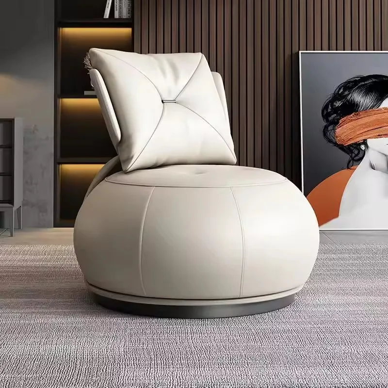 Italian Modern Design Single Sofa Living Room Bedroom Sofa Chair Simple Rotation Foam Filling Bean Bag Style Durable Negotiate