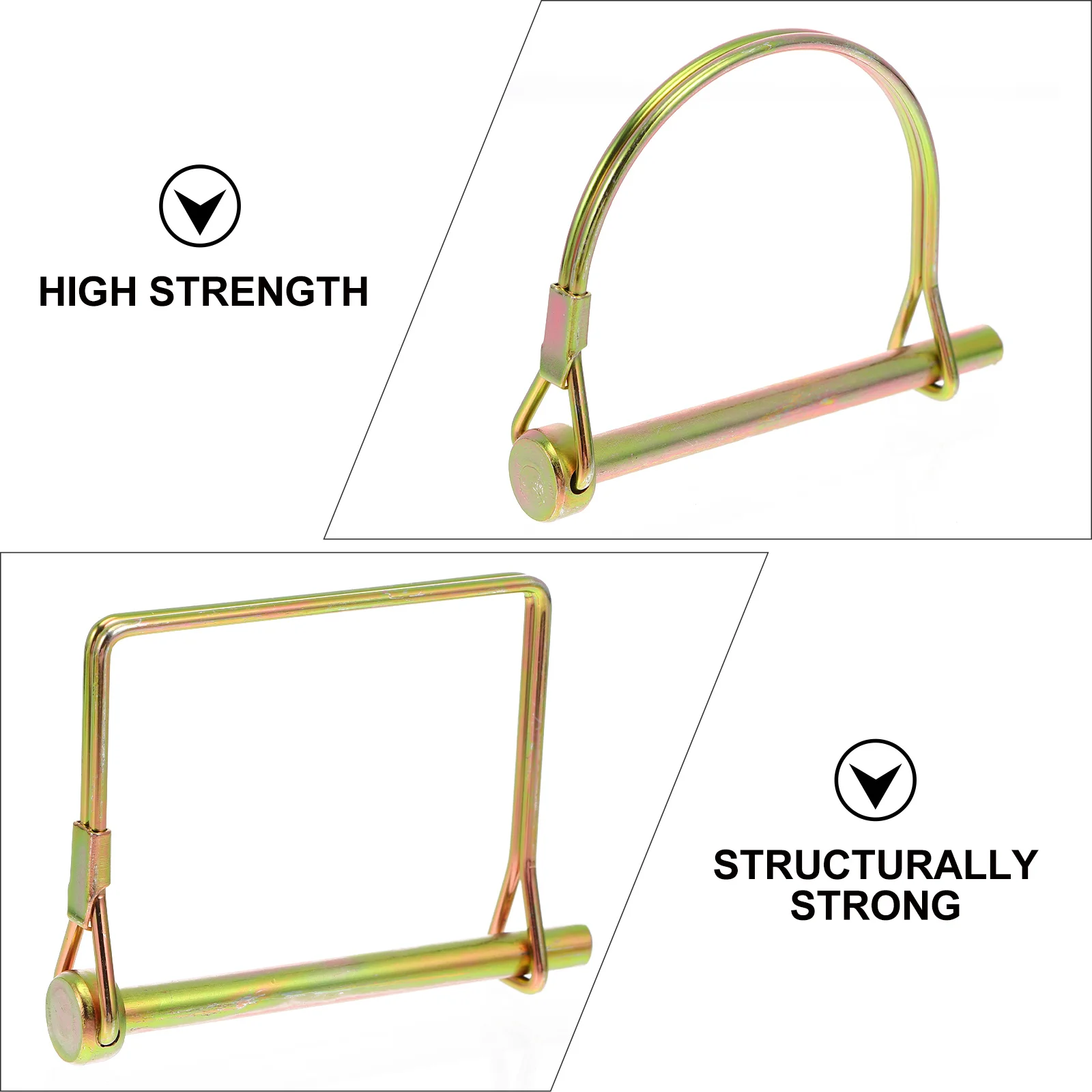 

12pcs Square Pin Spring Steel Shaft Locking For Trailer Farm Garden Coupler Hitch Wire Retainer Clip Safety Pin