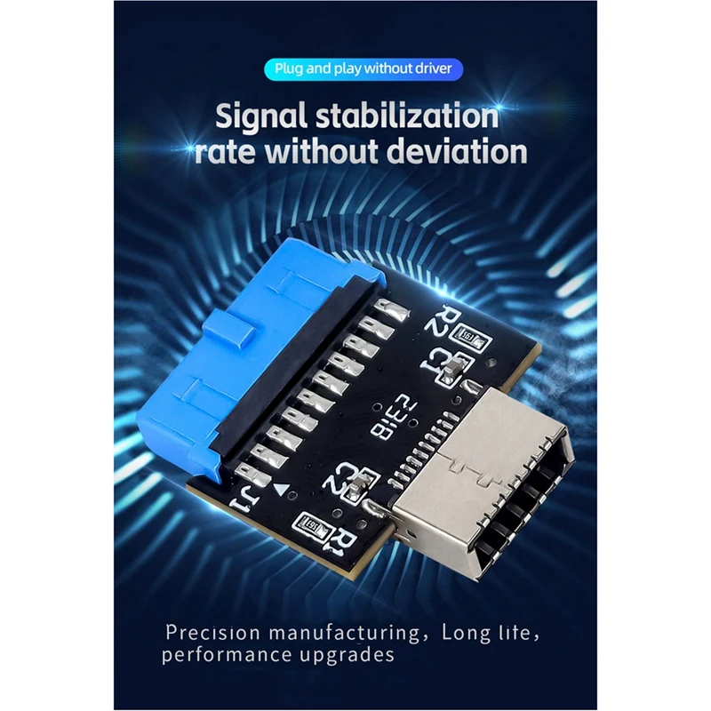 Płyta główna komputera Adapter USB3.0/3.1 19PIN do TYPE-E20PIN do komputerów bez portów USB3.0 z przodu