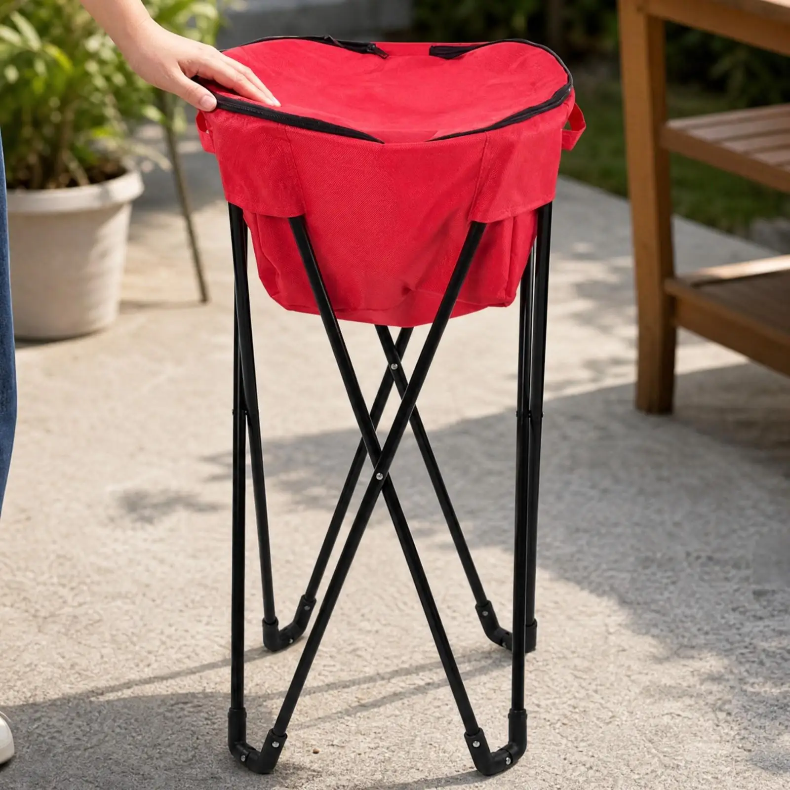 Steel Frame Insulated Cooler Bag Portable Foldable Cold Storage for Outdoor Tailgate