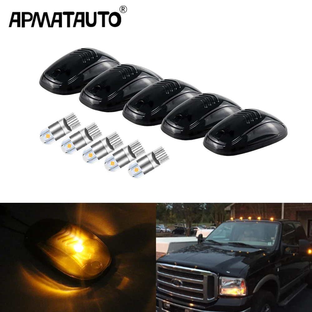 5pcs Roof Running Light LED Cab Roof Clearance Marker Lamps For Dodge RAM 1500 2500 3500 Ford F-Series Chevy/GMC Trucks etc,12V