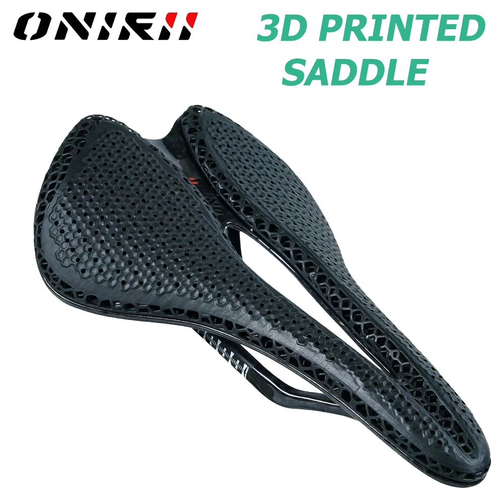 

ONIRII Carbon 3DPrinted Bicycle Saddle For Gravel Road MTB TT Folding Bike Cushion Shockproof Light weight Riding Seat NEW