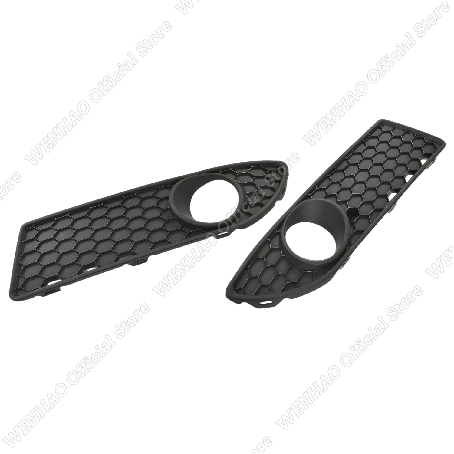 3Pcs Matte Black Car Fog Light Cover Bumper Center Grille For VW POLO MK4 9N3 2006-2009 GTI Honeycomb Grilles Tuning Body Kits view 6
