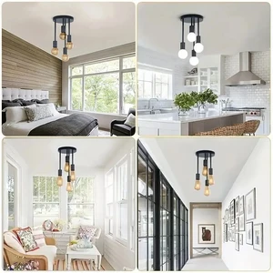 مصباح سقف معدني LED عتيق ، أسود ، معدن ذهبي ، ثريا حديثة ، ضوء للمدخل ، مدخل ، غرفة نوم ، شرفة ، غرفة طعام أفضل 6 ثريات مبيعات للممر الداخلي - رقم 5